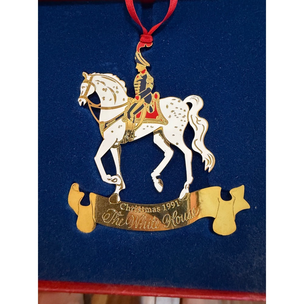 White House Historical Association 1991 Christmas Ornament Harrison Horse